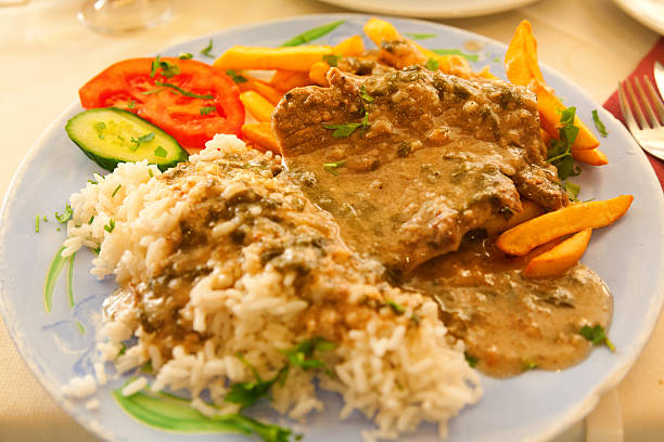 Traditional dish Corfiot Sofrito